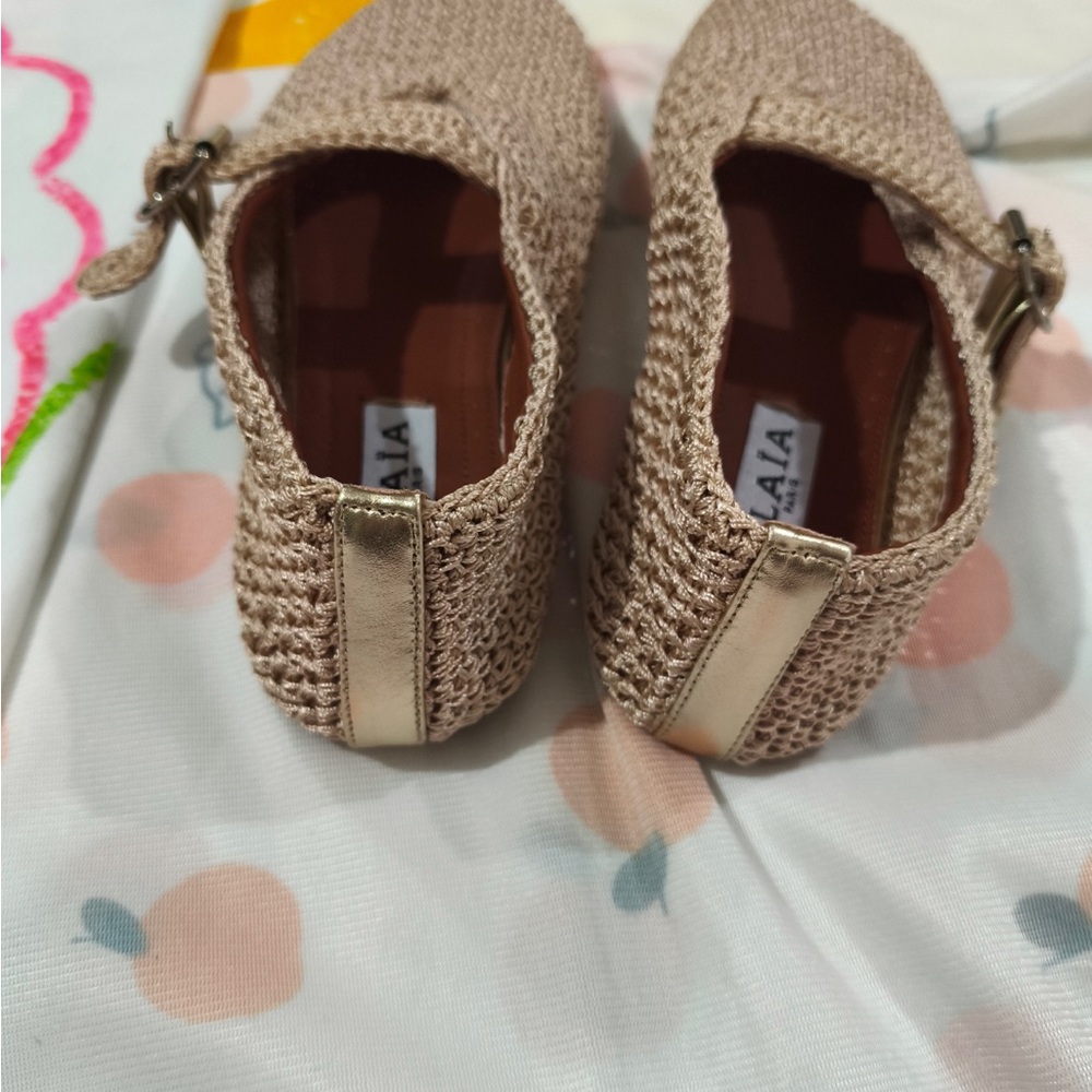Alaïa Beige Crochet Mary Jane Flats - Picture 7 of 10
